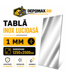 Tabla inox lucioasa BA, 1 x 1250 x 2500 mm, 3.125 mp Tabla inox lucioasa BA, 1 x 1250 x 2500 mm, 3.125 mp